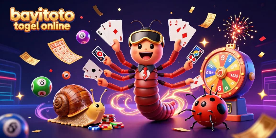Experience the excitement of bayitoto togel online with a vibrant 3D casino scene full of winning elements.