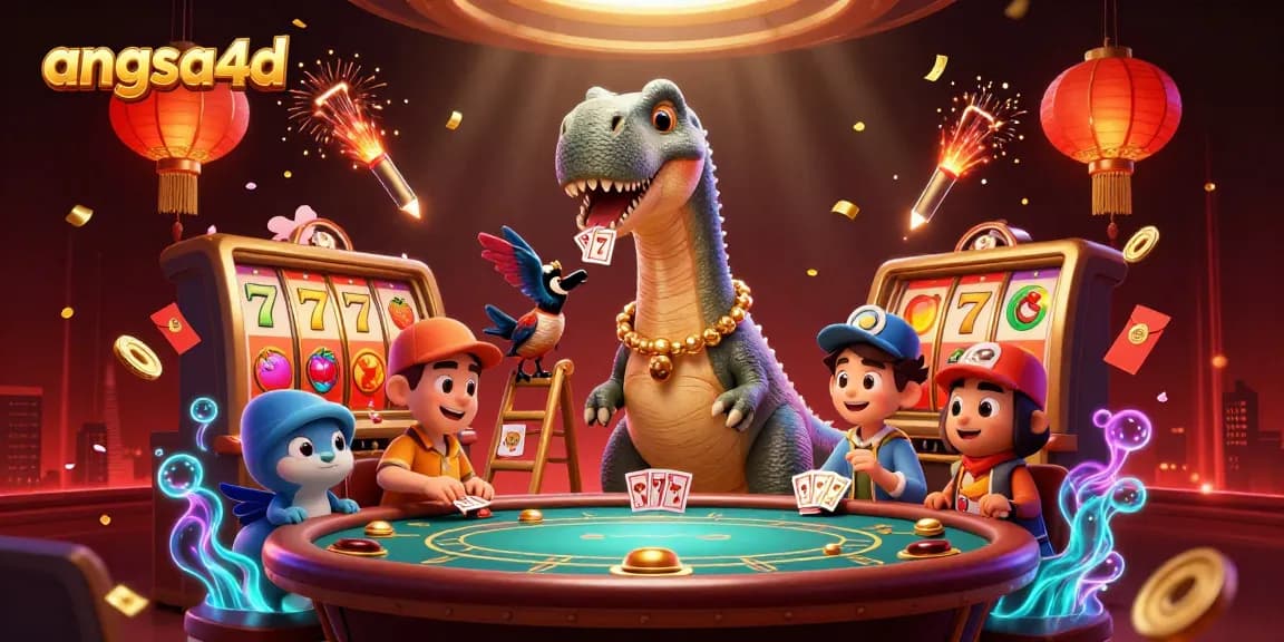 Experience the thrilling wins at angsa4d with 3D characters celebrating at a vibrant casino.