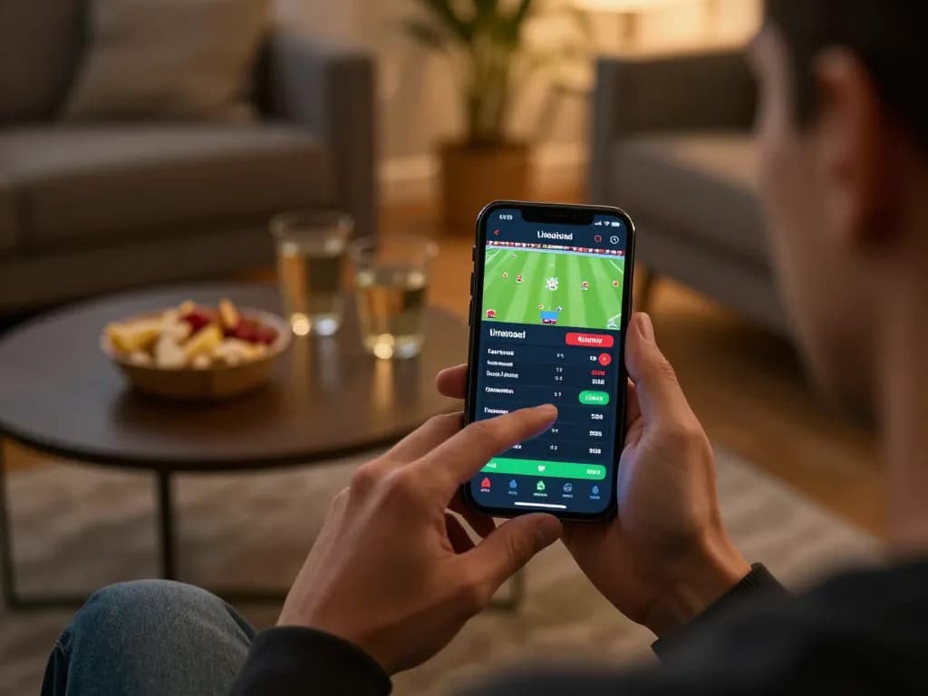 Exciting mobile sports betting on au88 app during Liverpool vs Burnley match, showcasing live odds and strategic engagement.