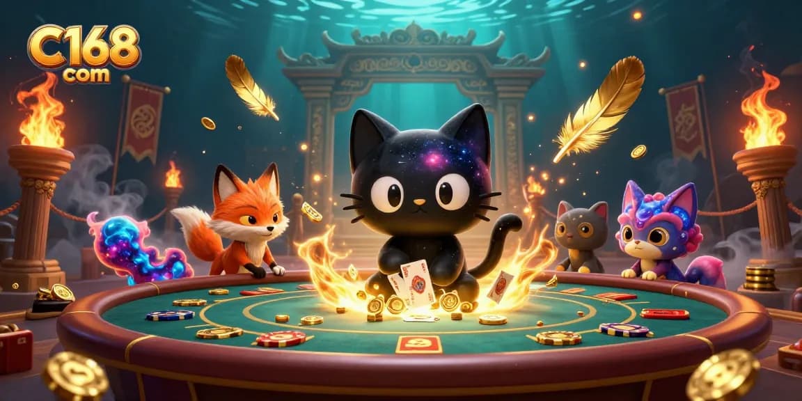 Engage in rich gameplay at C168 com with a cosmic casino scene integrating dynamic elements and characters.