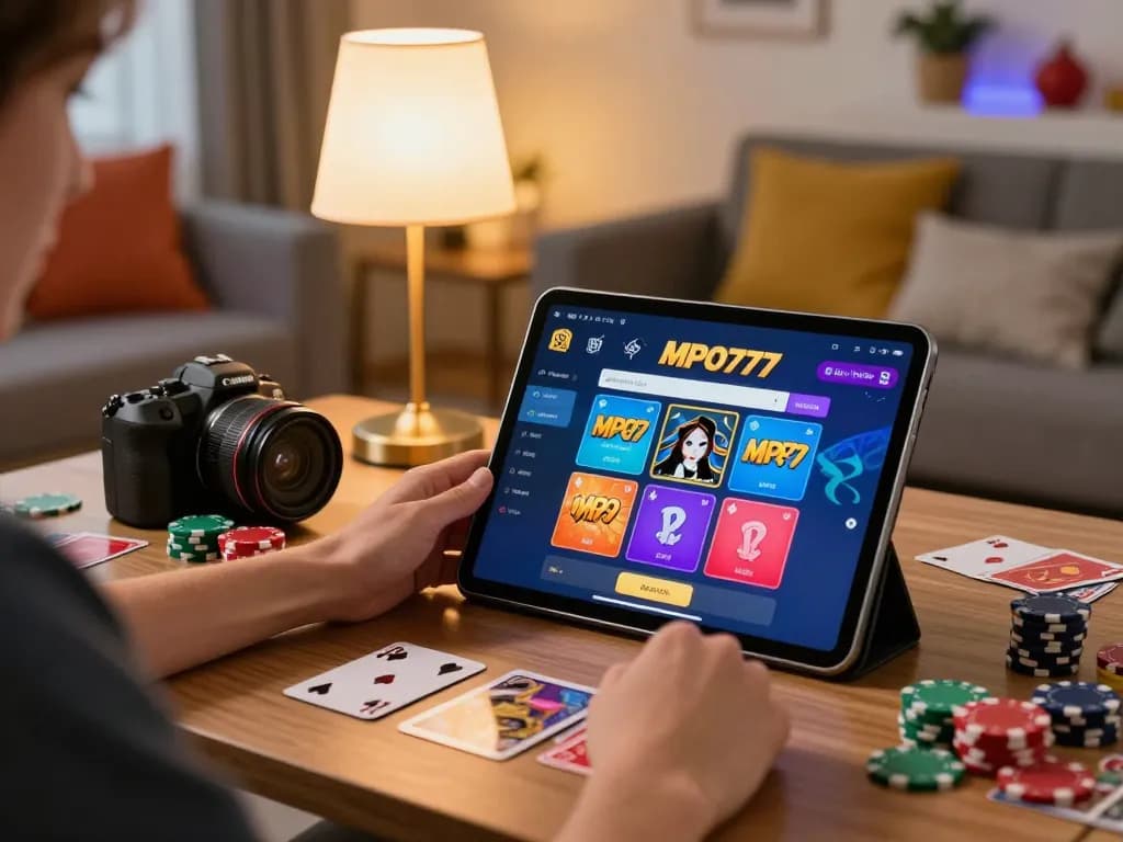 Engaging gameplay on MPO777 link, featuring vibrant online gaming setup and responsible gambling atmosphere