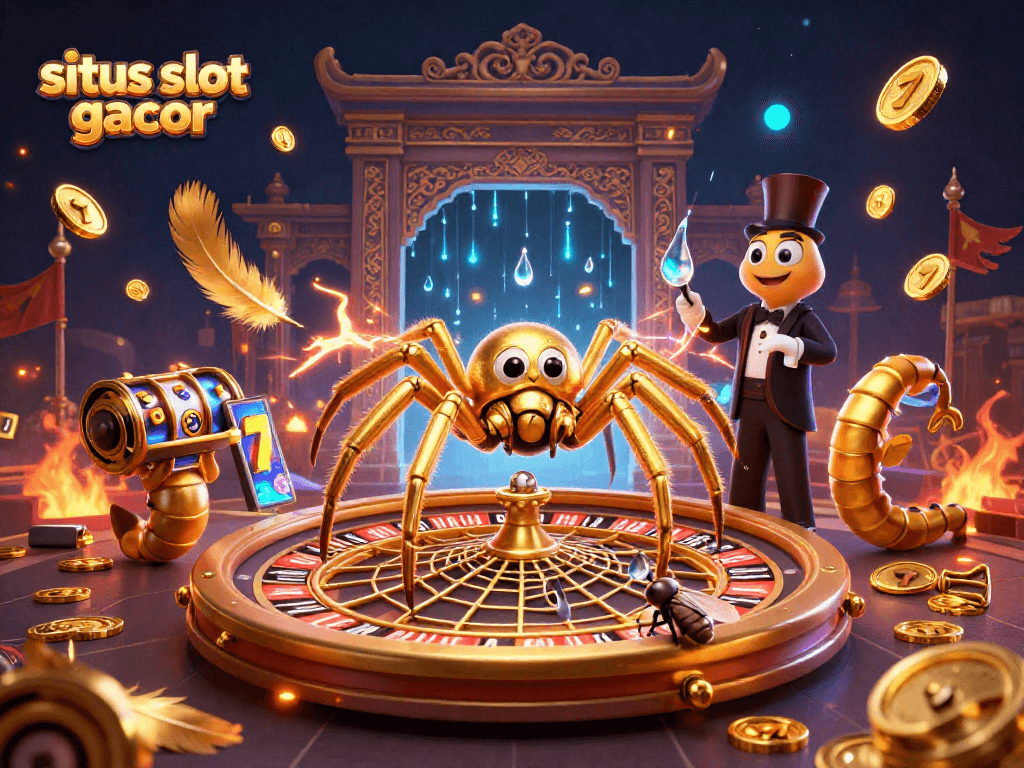 Engage with situs slot gacor in a 3D casino setting featuring thrilling gameplay and vibrant elements.