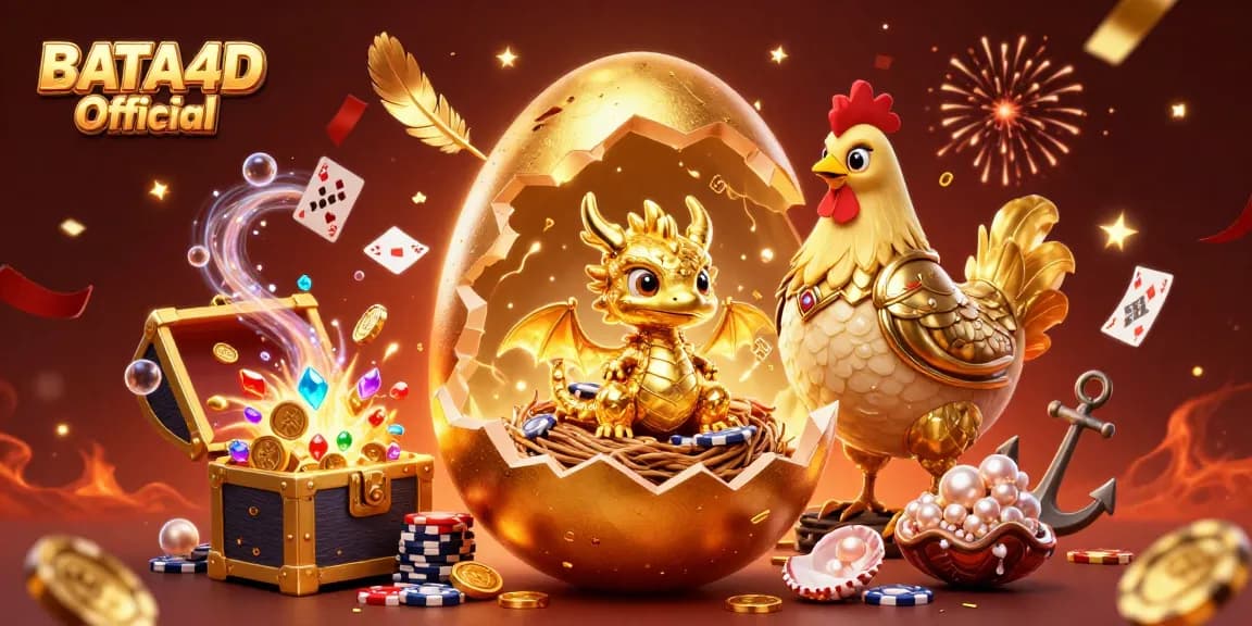 Permainan kasino menarik dengan BATA4D Official menampilkan naga emas dalam sarang chip poker.
