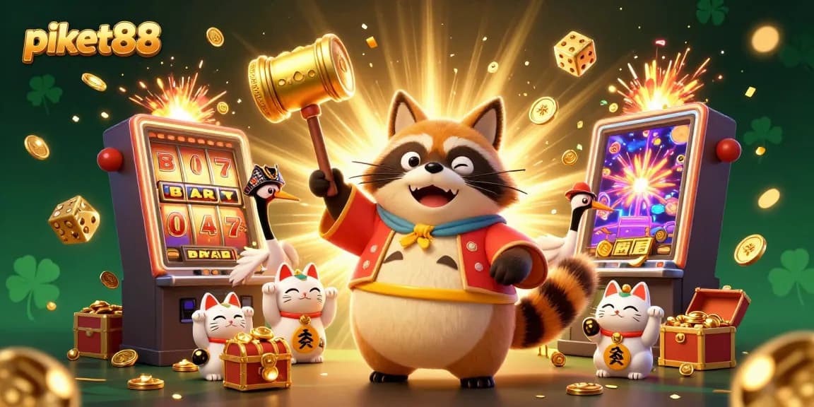 Experience exhilarating gaming moments with piket88, showcasing a vibrant scene of fortune and jackpots.