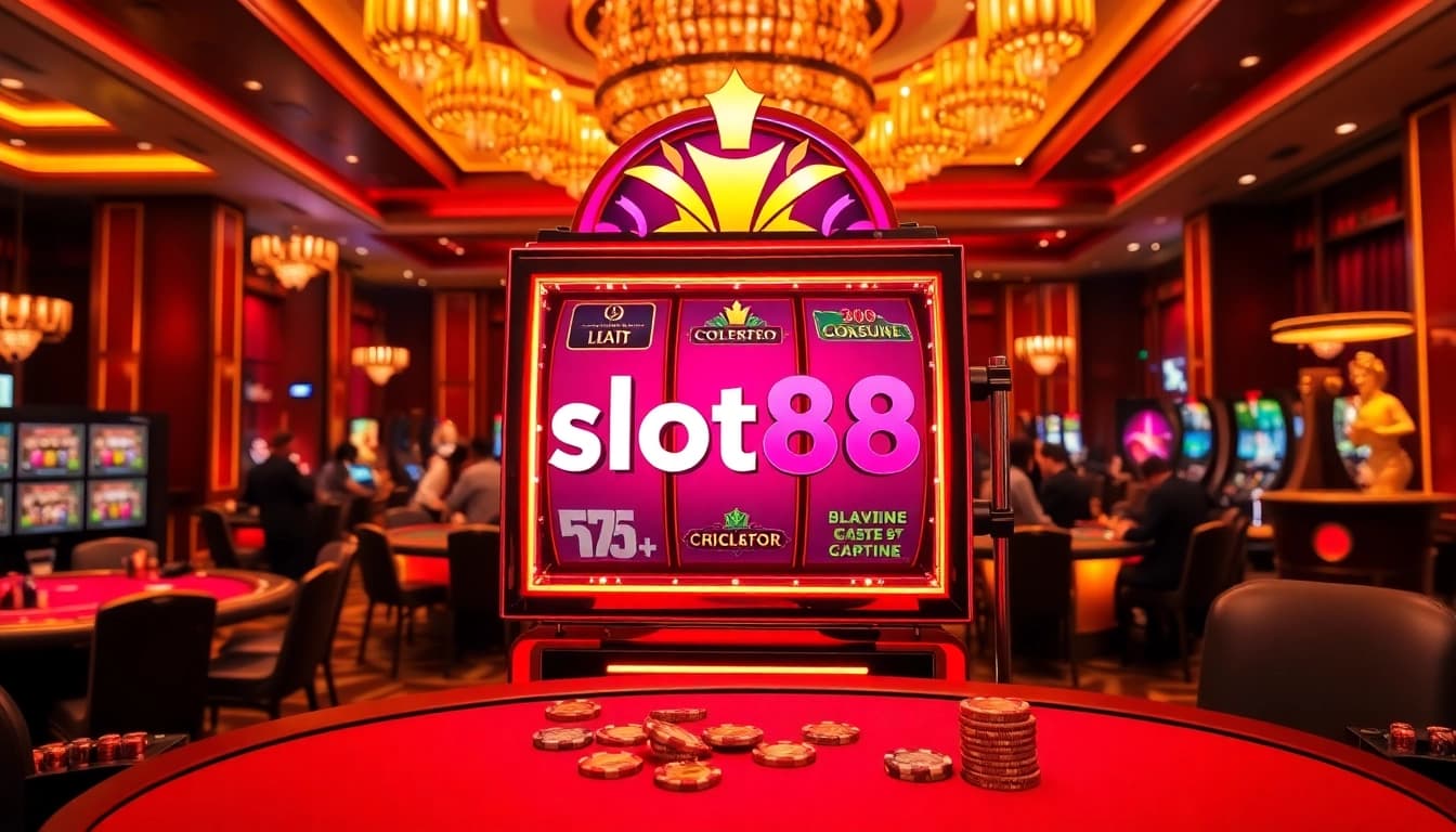 The exciting slot88 experience comes alive with vibrant slot machines and luxurious casino tables.