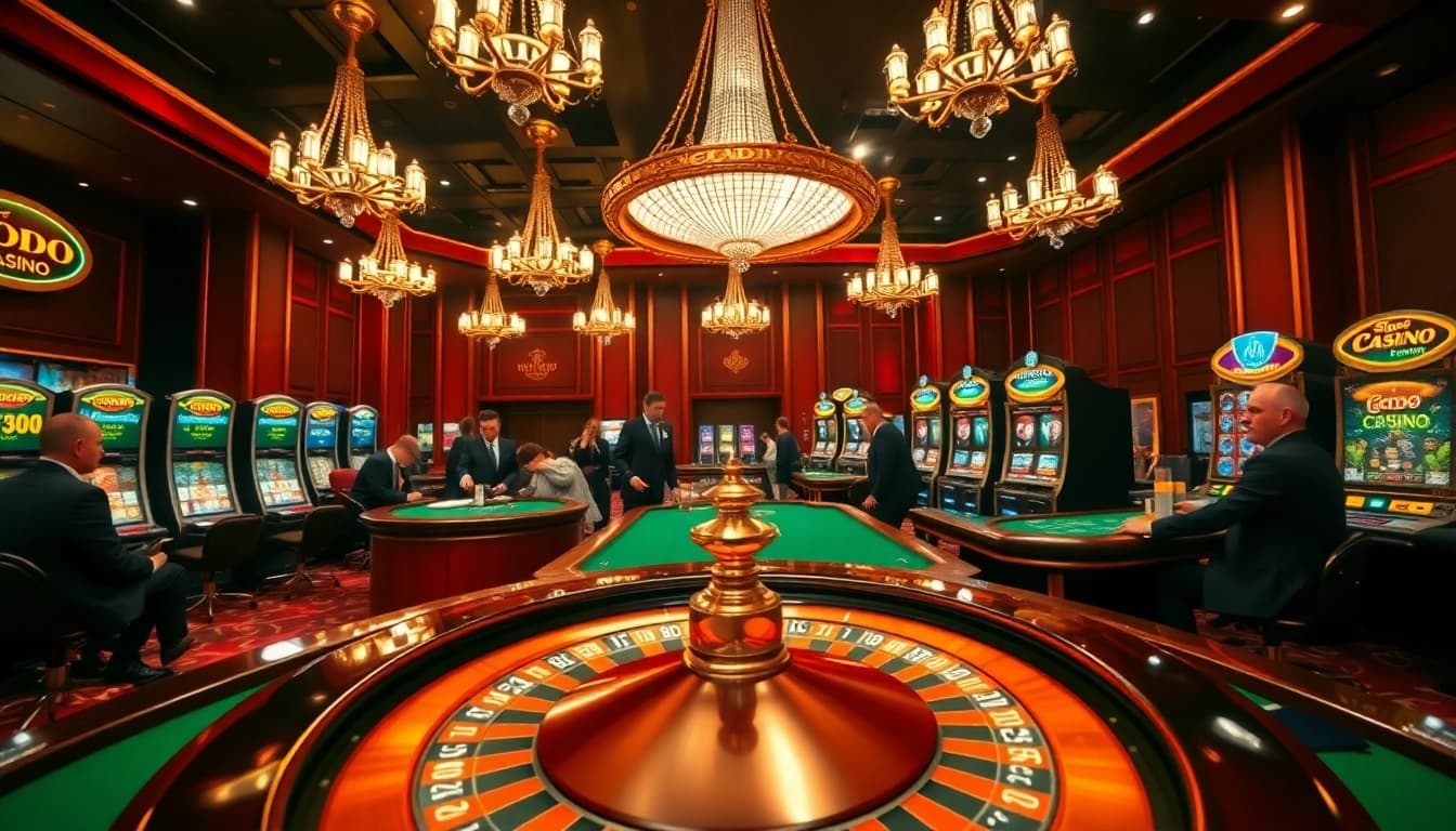 Experience the excitement of SODO CASINO with vibrant tables and thrilling gambling action.