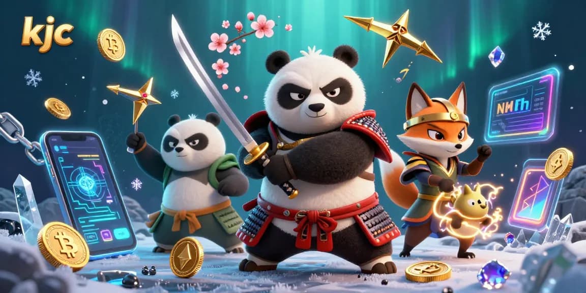 Join the thrilling action at kjc with a samurai panda and a ninja fox in an energetic casino scene.