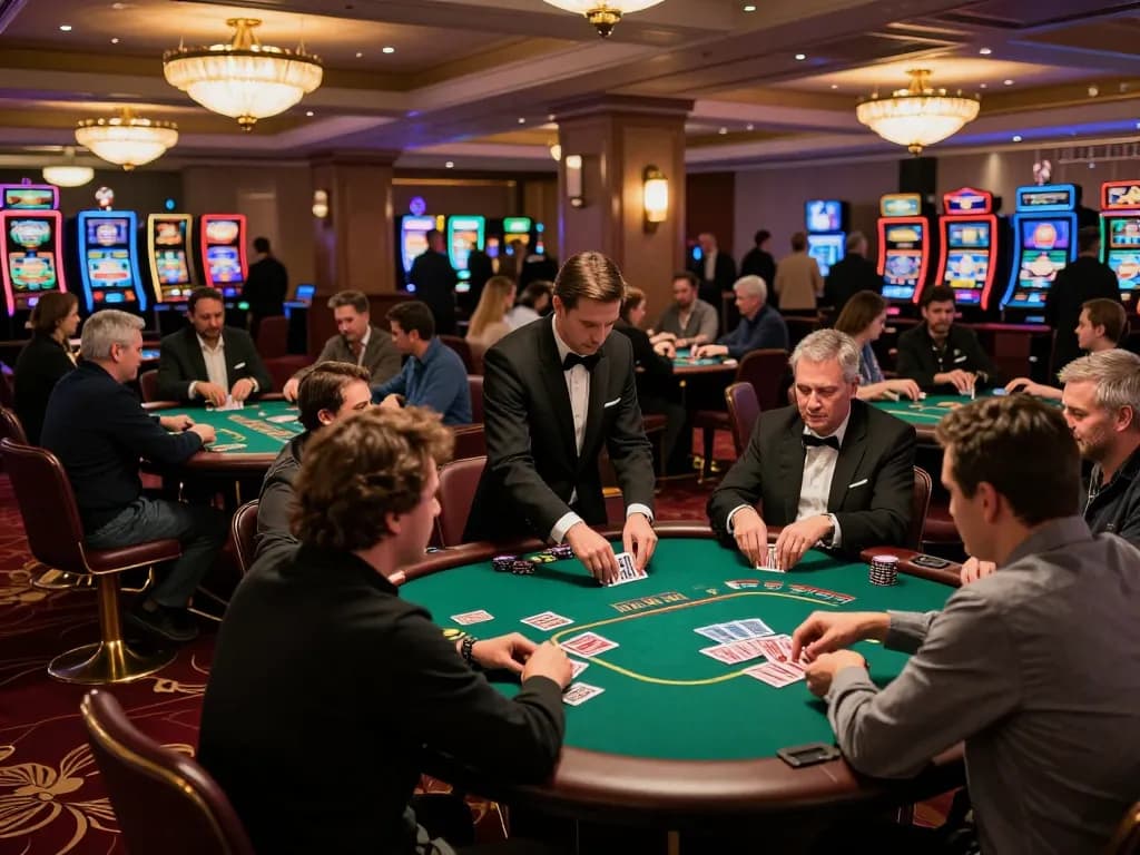 Players enjoying an exciting game of poker at MM88 casino, highlighting the vibrant atmosphere and strategic gameplay.