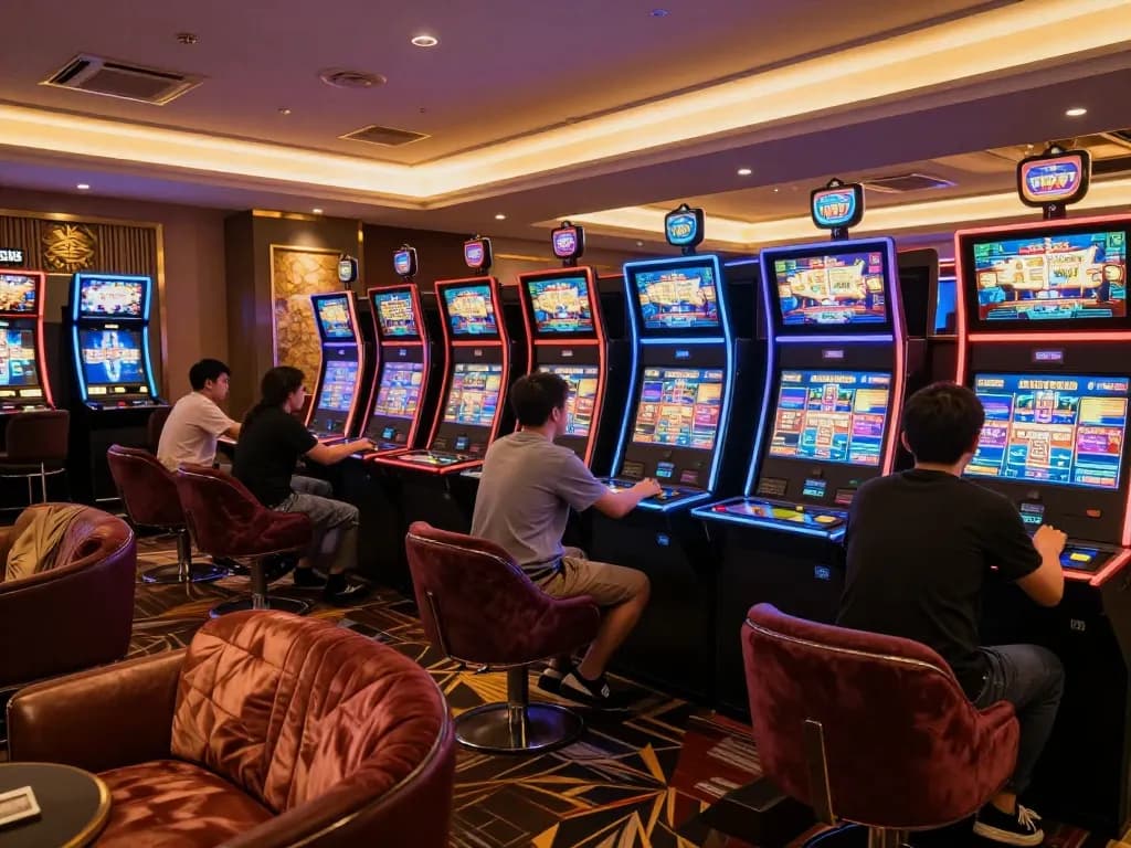 king33 players enjoying dynamic slot gameplay in an elegant casino setting