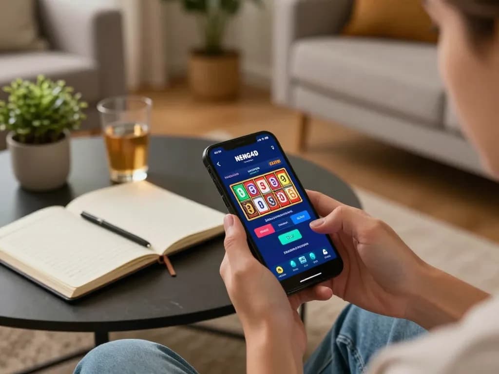 NENG4D slot app gameplay in a cozy room, highlighting responsible gaming strategy
