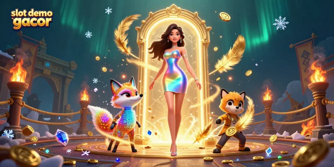 Experience the thrill of slot demo gacor with vibrant characters and casino elements in a 3D scene.