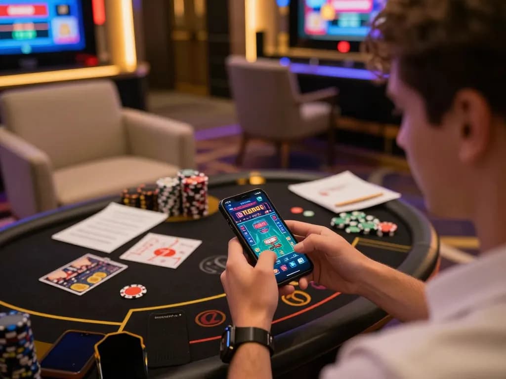 Player engaging with TG88 app for live dealer games in a cozy home setting