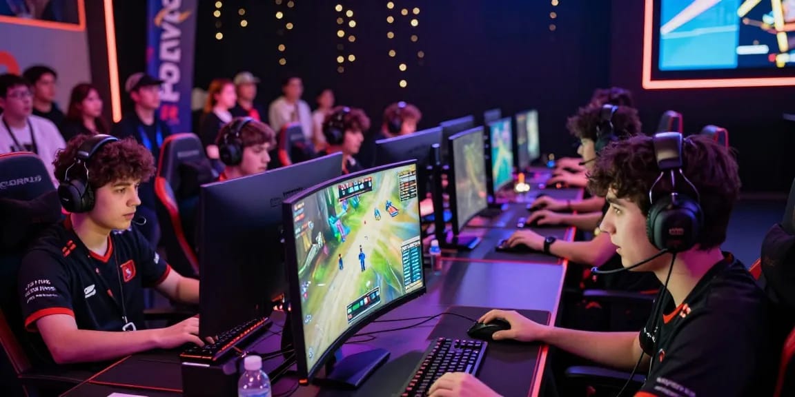 Esports tournament atmosphere with gamers focused on screens at https://fau88.com/ showcasing vibrant gameplay and excitement.