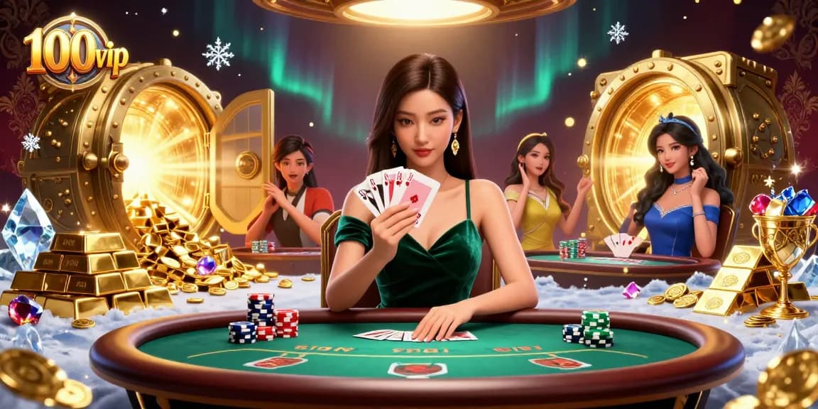 Experience thrilling poker action at 100vip with stacked chips and dramatic card play.