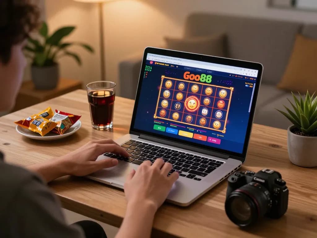 Engaging gameplay on Go88 casino app at home, highlighting a vibrant online gaming atmosphere.