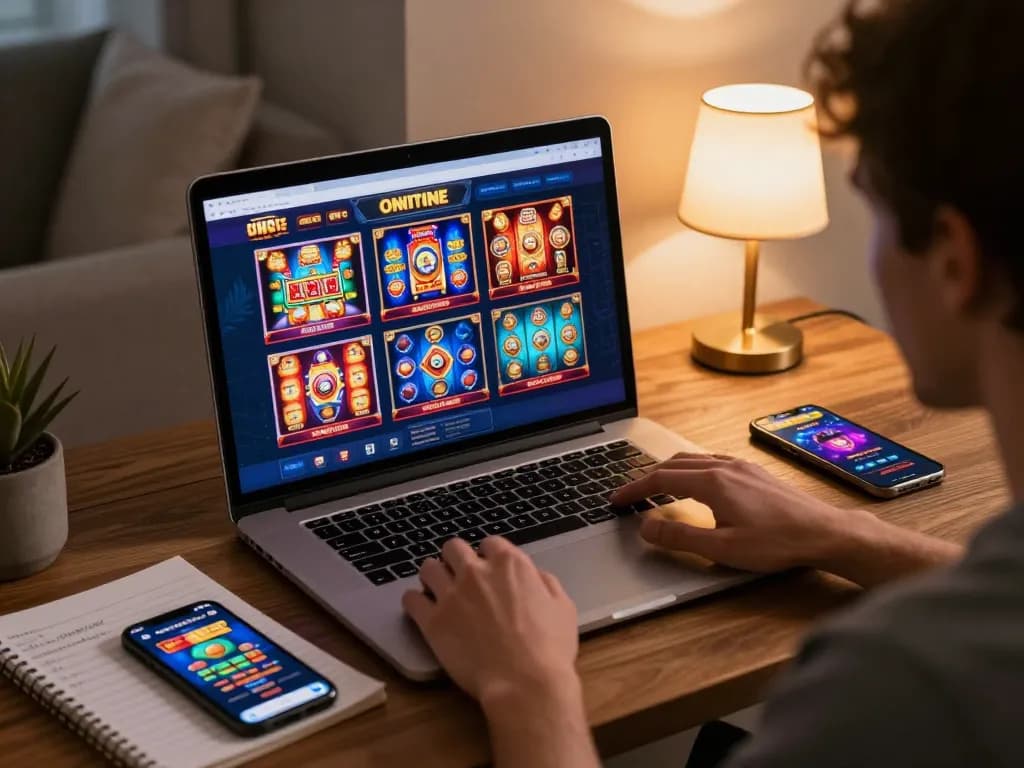 Play exciting slot games at LC88 on your laptop in a cozy home setup