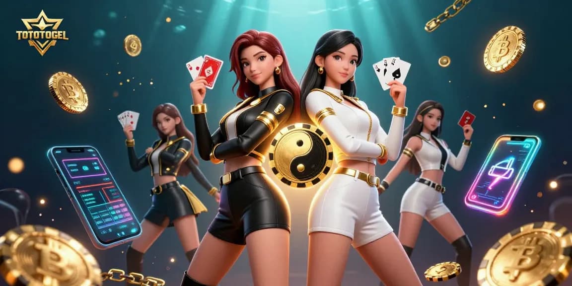 Join the action with TOTOTOGEL as twin Asian sisters showcase their skills in a vibrant casino scene.