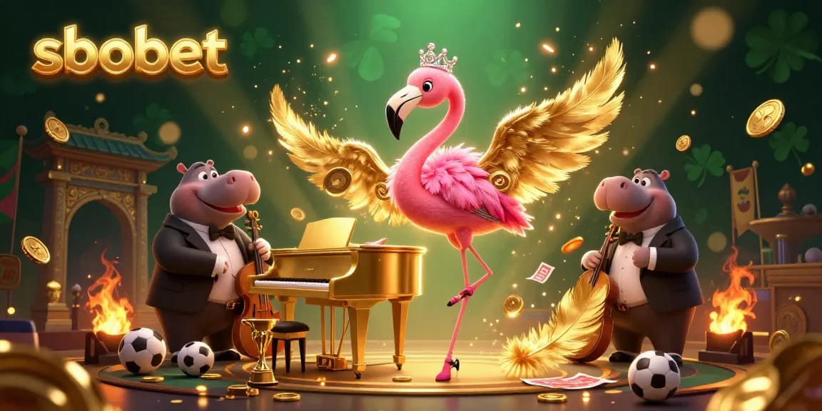 Experience sbobet sports betting action with dynamic characters in an energetic casino scene.
