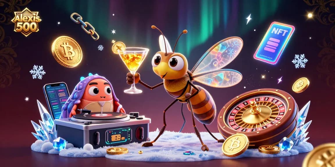 Engage with alexis 500's dynamic casino experience featuring iconic characters, gold coins, and vibrant energy.