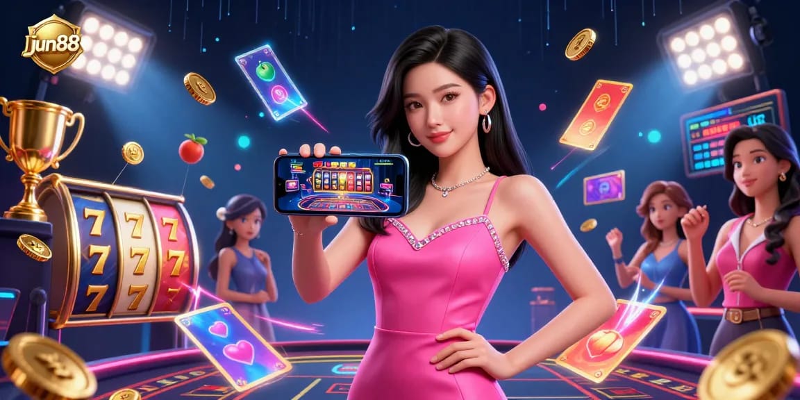 Experience the thrill of jun88's live dealer games and casino action in a vibrant, dynamic atmosphere.