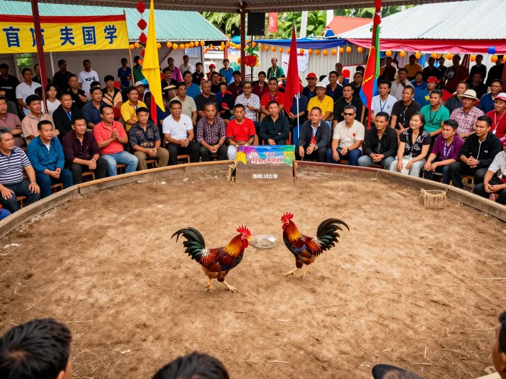 Watch cockfighting live at Con Gà Đen with thrilling rivalries and vibrant atmosphere.