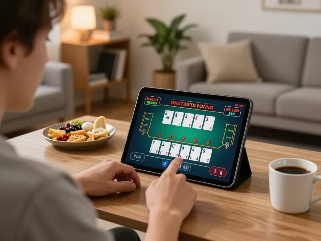 Player accessing 88aa link for live dealer blackjack on tablet in cozy home setting