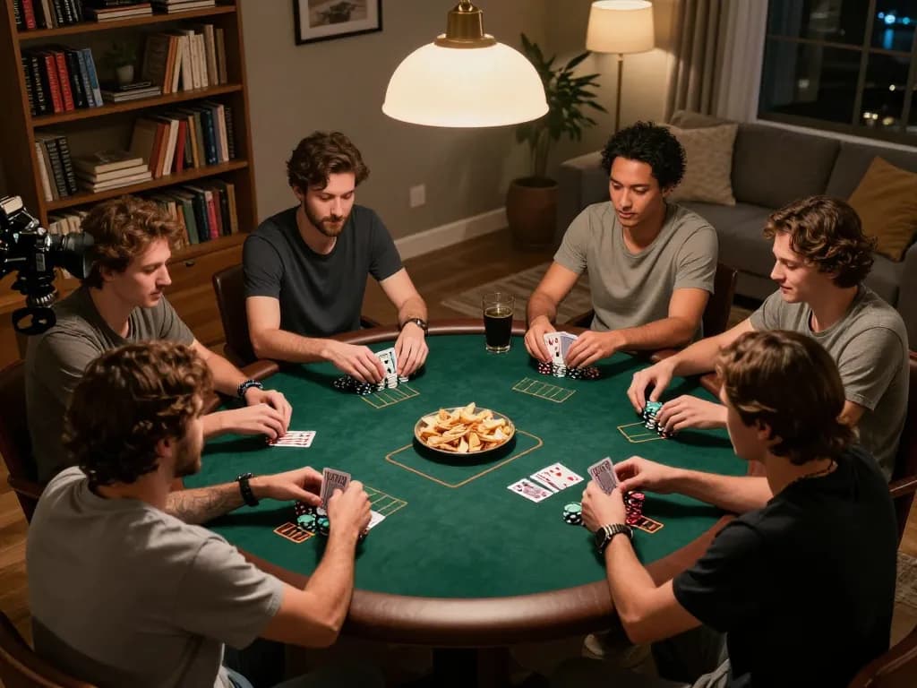 Friends enjoying a thrilling poker game at home, showcasing dynamic gameplay at 789 club.