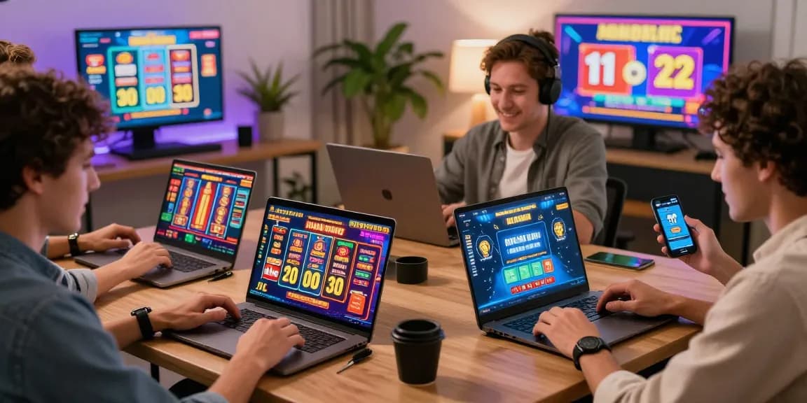 Players enjoying credit card gaming experiences at https://thegbhouse.co.uk/ in a lively home office setting with engaging visuals.