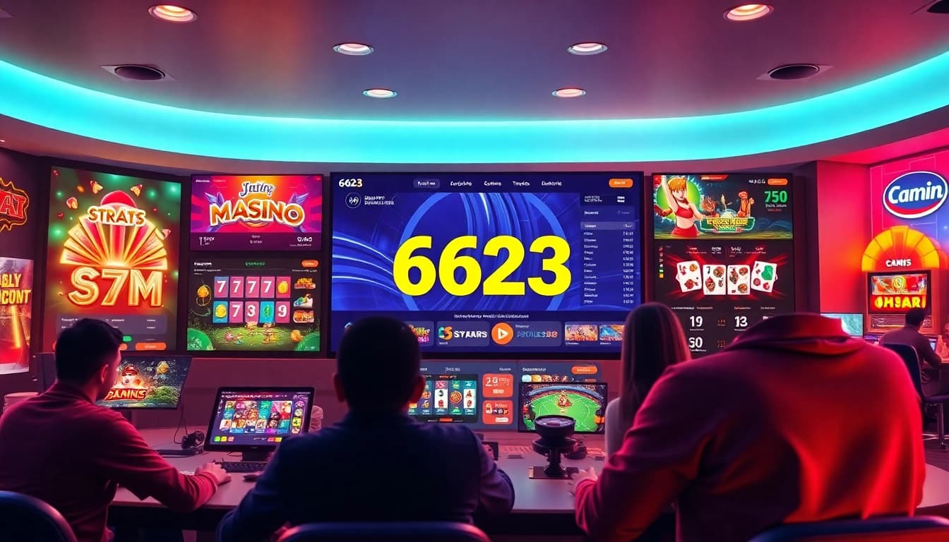 Online gaming platform showcasing 6623 brand with vibrant gaming options.