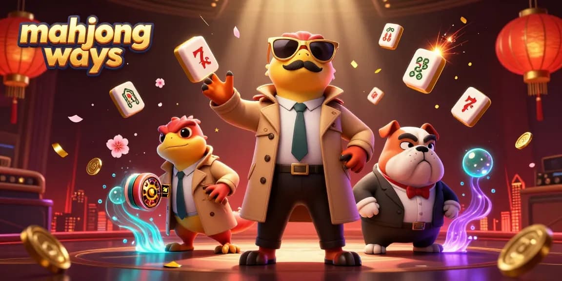 Experience the excitement of mahjong ways with a dynamic casino scene featuring animated raptors and vibrant game elements.