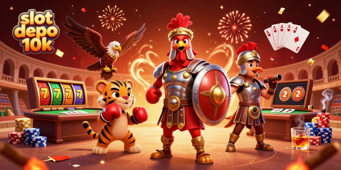Experience thrilling wins with slot depo 10k showcasing dynamic gaming elements and characters.