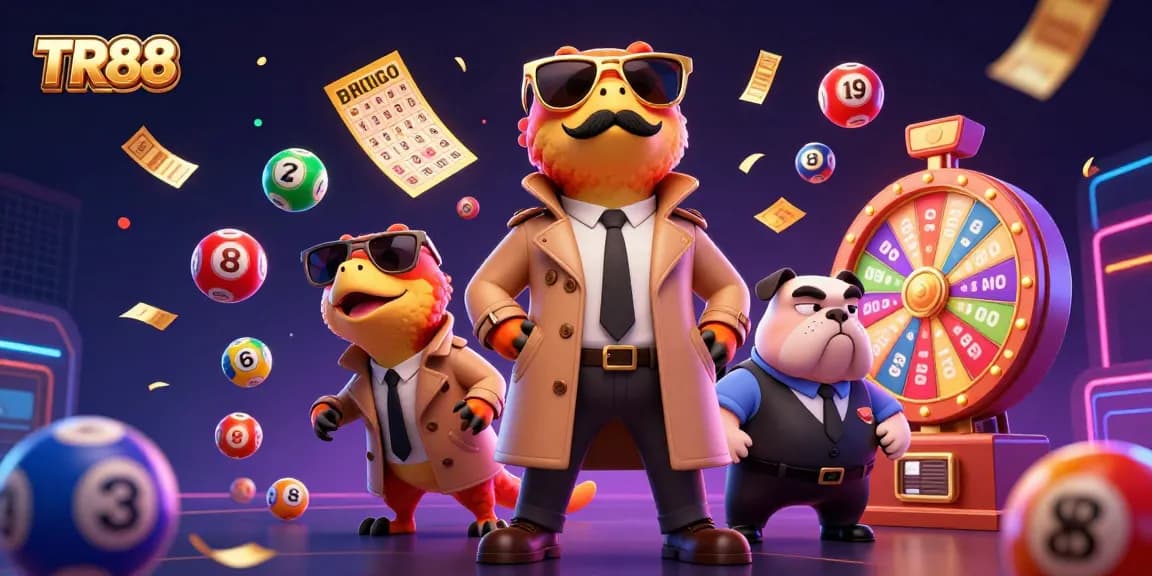 Experience the excitement of winning at TR88 with vibrant games and dynamic casino characters.