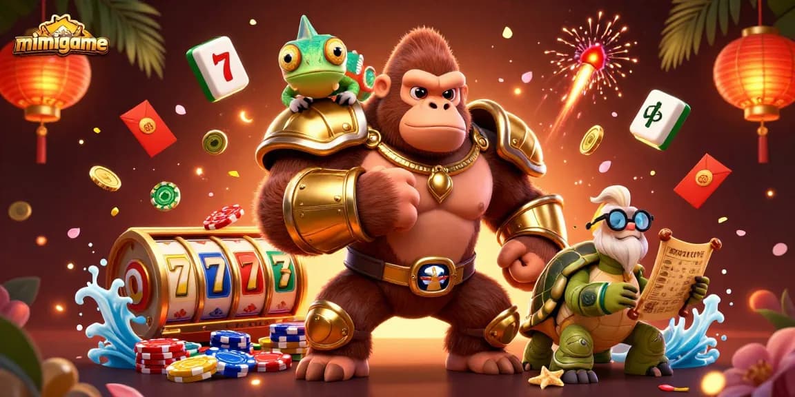 Experience mimigame with a thrilling illustration of unique characters and engaging casino elements.