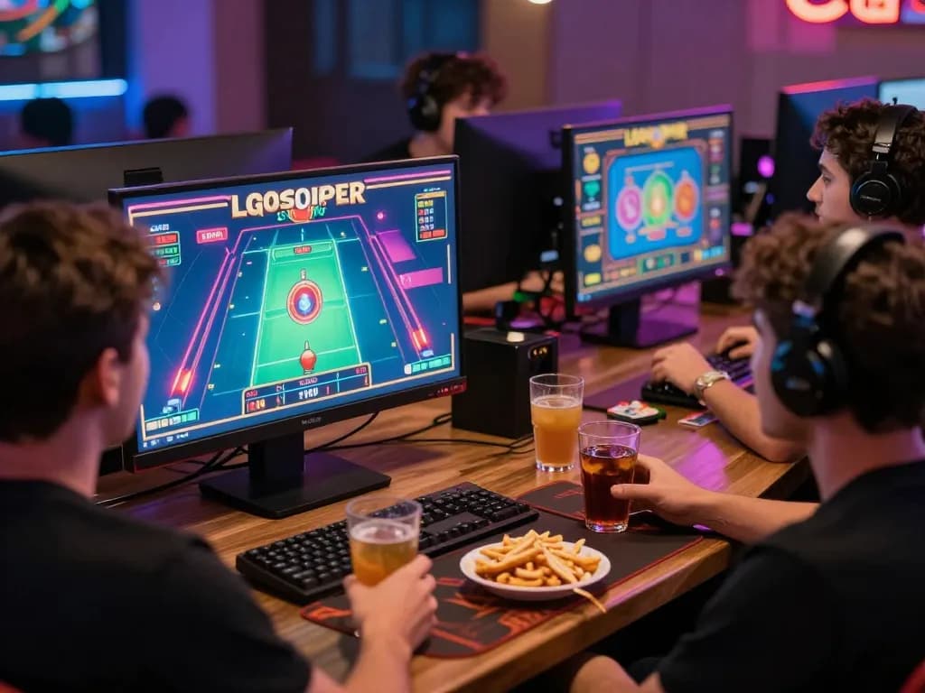 Engage with LGOSUPER games during a lively online gaming night with friends enjoying fun and excitement