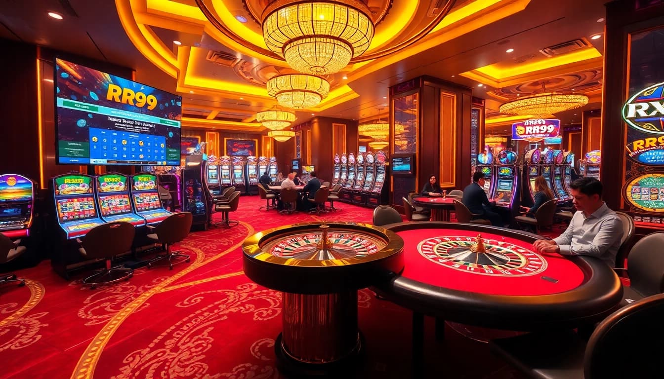 Experience excitement at the RR99 casino with roulette, poker, and vibrant atmosphere.