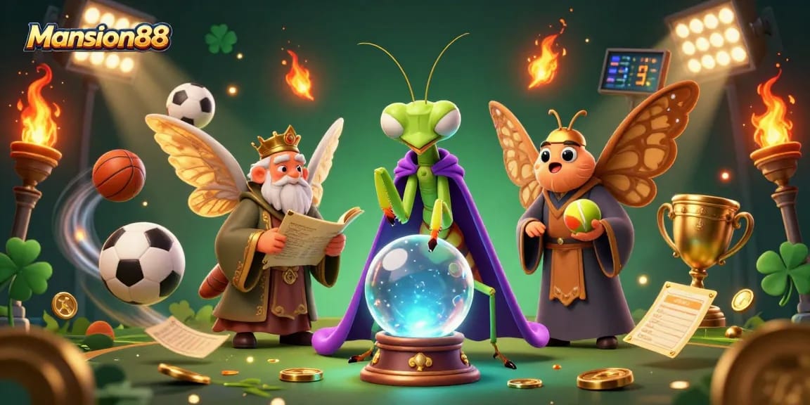 Mansion88's premium betting experience showcases vibrant sports action and mystical energy.