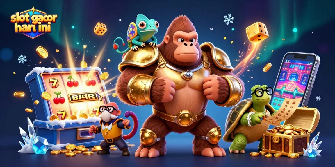 Experience thrilling wins with slot gacor hari ini characters winning big in a vibrant casino environment.