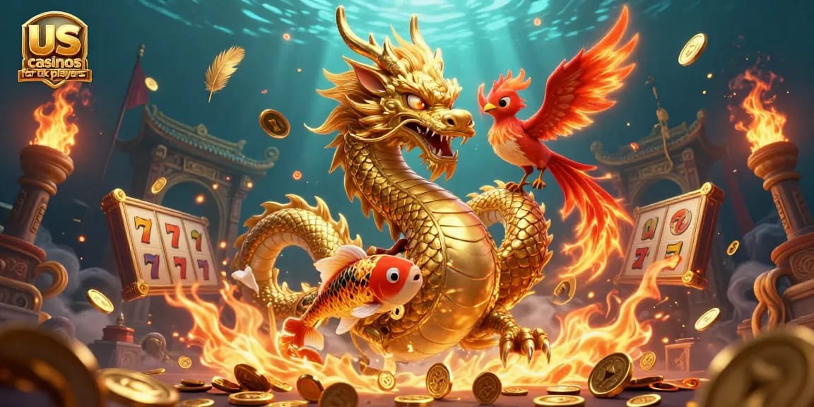 Engage with the exciting world of us casinos for UK players featuring dragons, phoenixes, and coins.