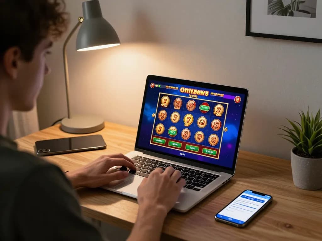 Engaging moment of đăng nhập ttr88 while using a tablet for online casino gaming at home.