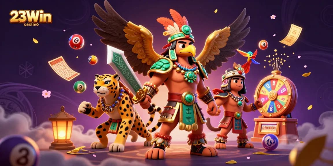 Boost your luck at 23Win casino with vibrant gameplay and thrilling jackpots in an immersive suiting illustration.