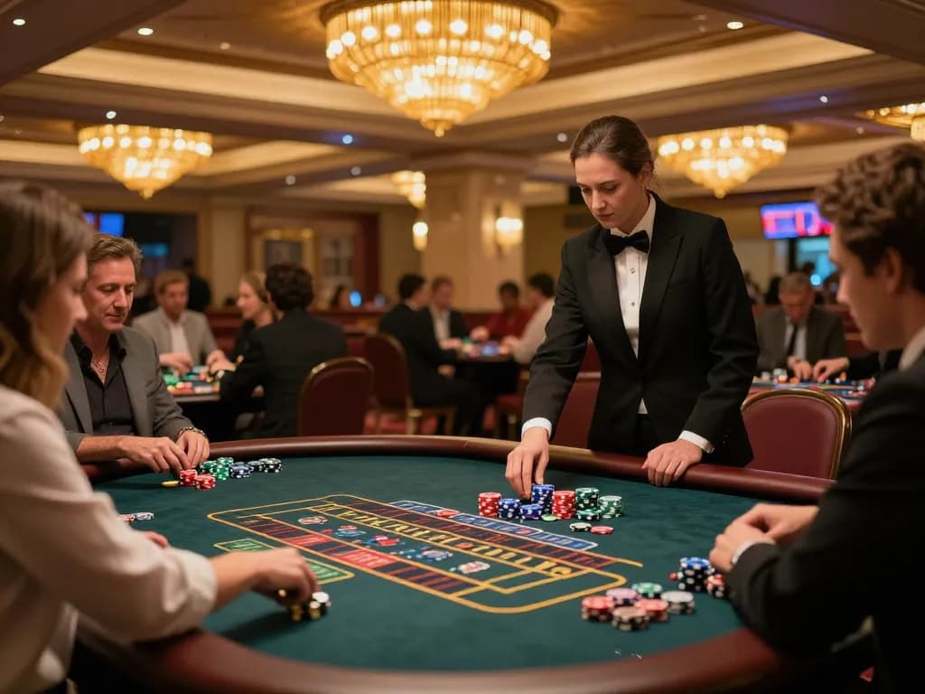 Players engage in a thrilling roulette game at FC88 casino, surrounded by vibrant atmosphere and strategic gameplay.