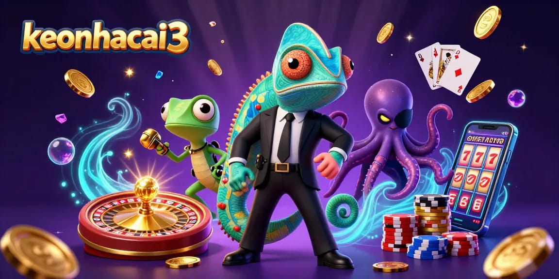 Experience thrilling sports betting with keonhacai3, featuring a vibrant scene of dynamic characters and casino elements.