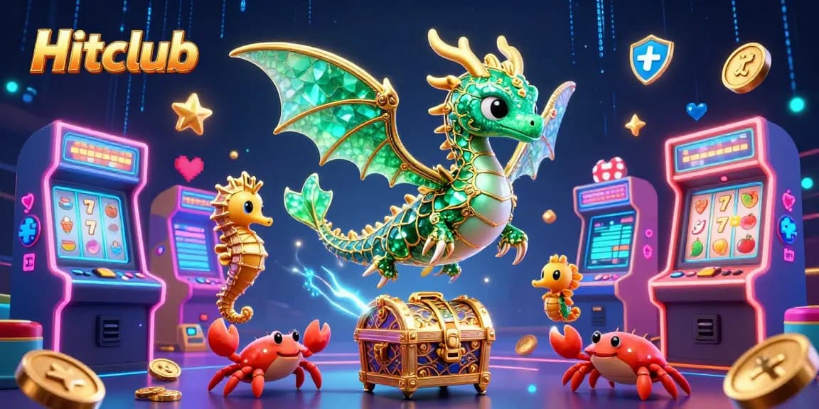 Experience the excitement at Hitclub featuring a vibrant sea dragon and thrilling gaming elements.