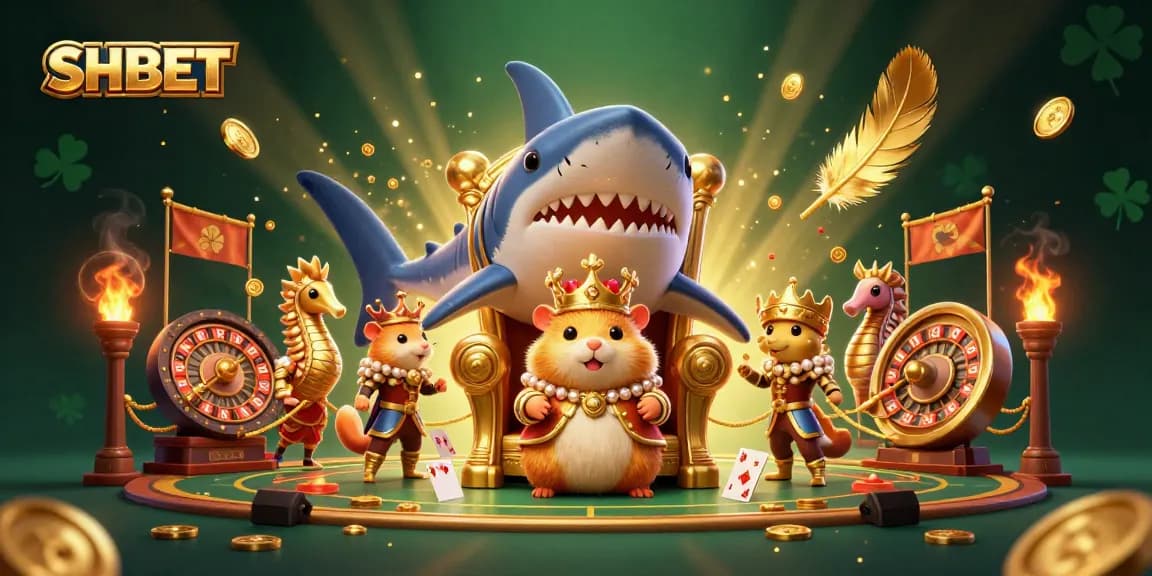 Experience thrilling games at SHBET Casino with golden hamster king and dynamic gaming elements.