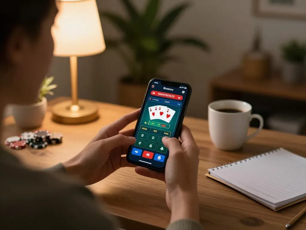 Engaging with link vào goal123 via mobile app in a cozy home setting while strategizing bets