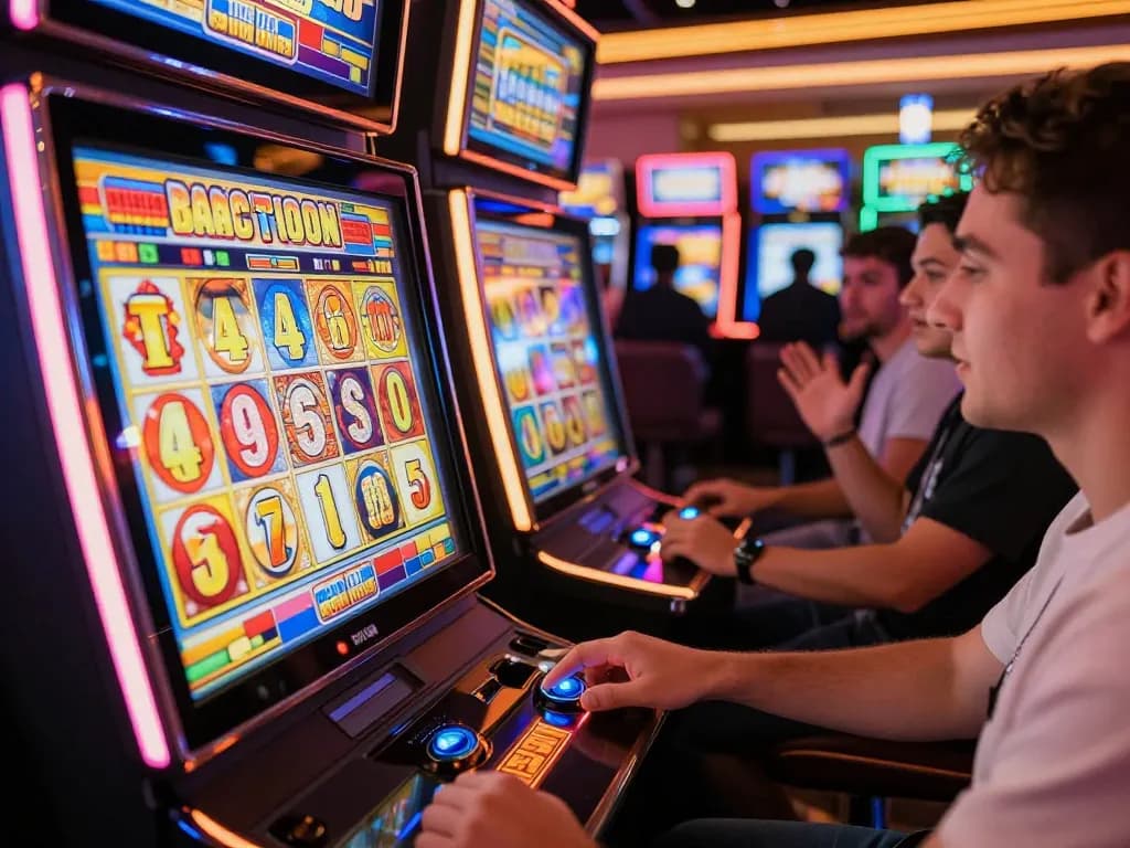 Experience the excitement of Pragmatic Play Login with players winning at colorful slot machines.