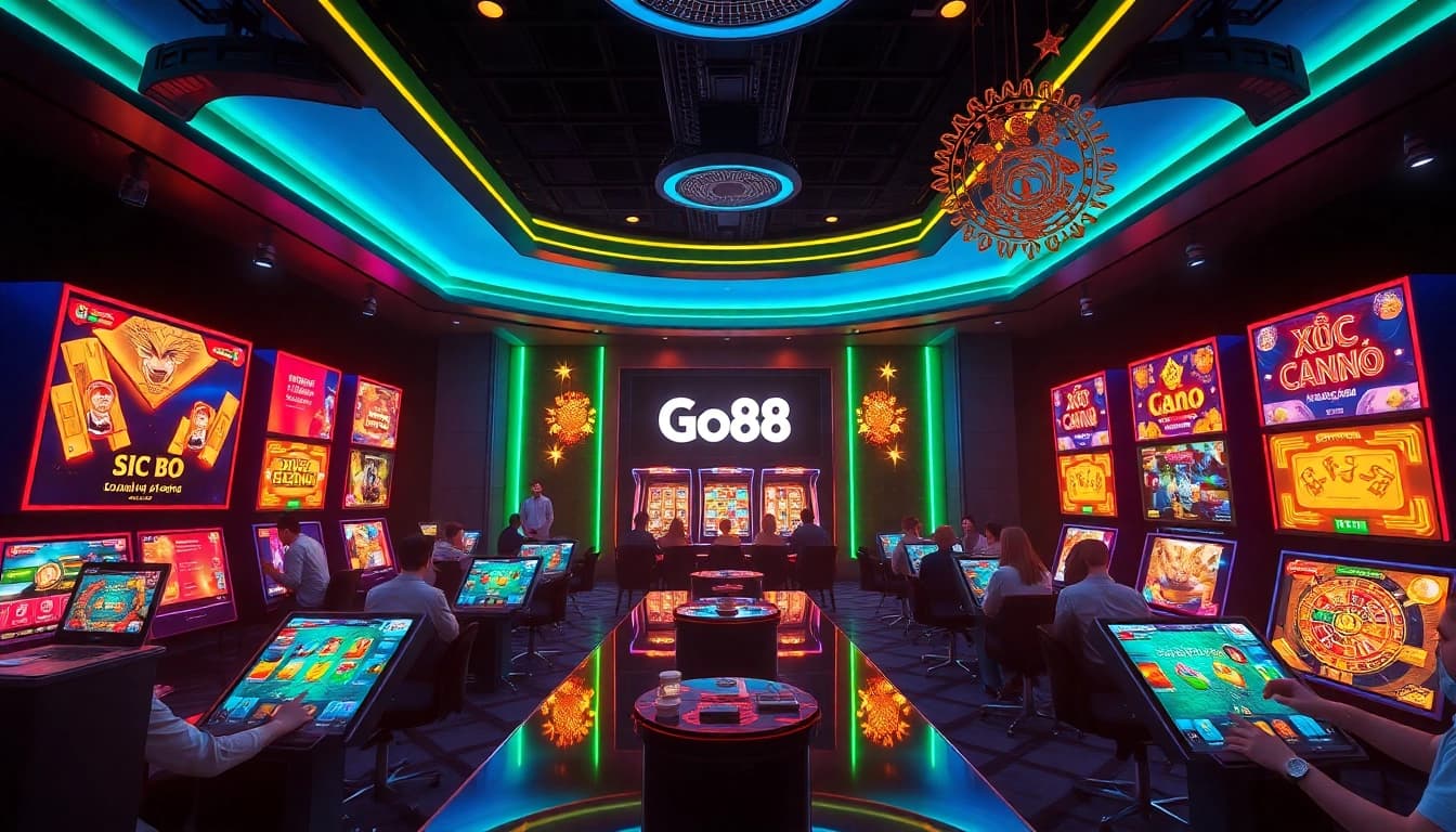 Experience the excitement of Go88's online gaming community at go88.bio with vibrant casino visuals.