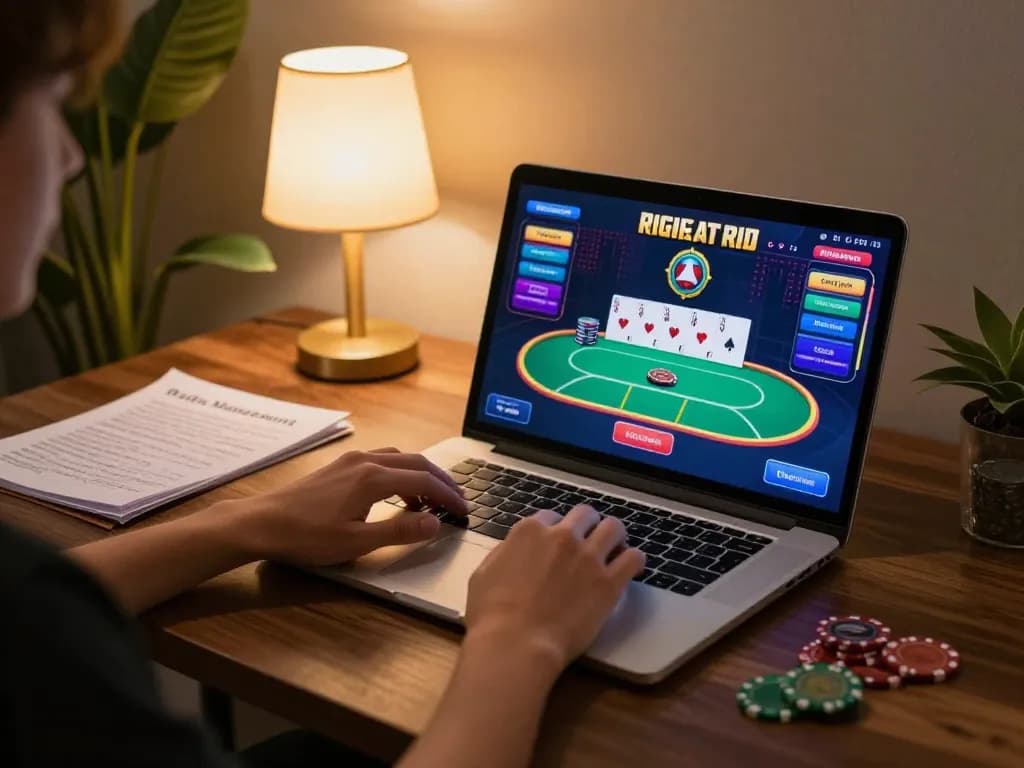 Engaging online casino gameplay with Sunwin displayed on laptop, emphasizing strategic betting.