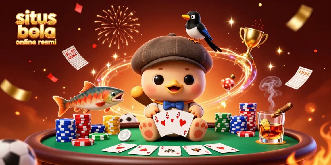 Experience the thrill of sports betting at situs bola online resmi with engaging characters and vibrant casino elements.