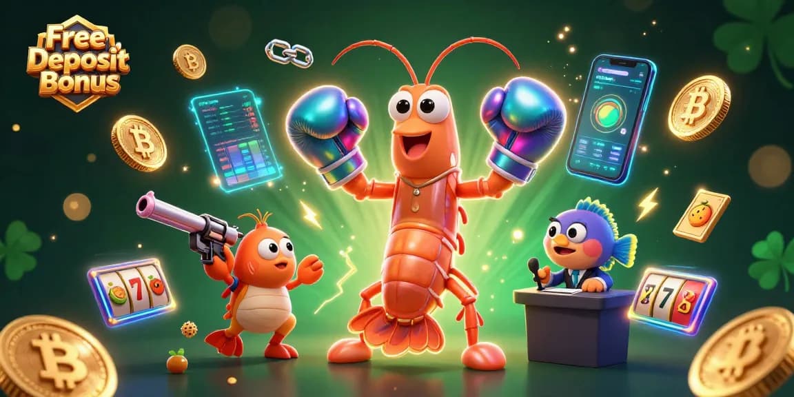 Claim your Free No Deposit Bonus with this vibrant illustration showcasing dynamic casino elements.